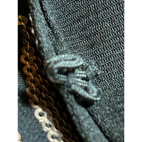 Joan Rivers Jacket Light Coat Women S Black Gold Sequin Glam Artsy Event Floral - Picture 7 of 7